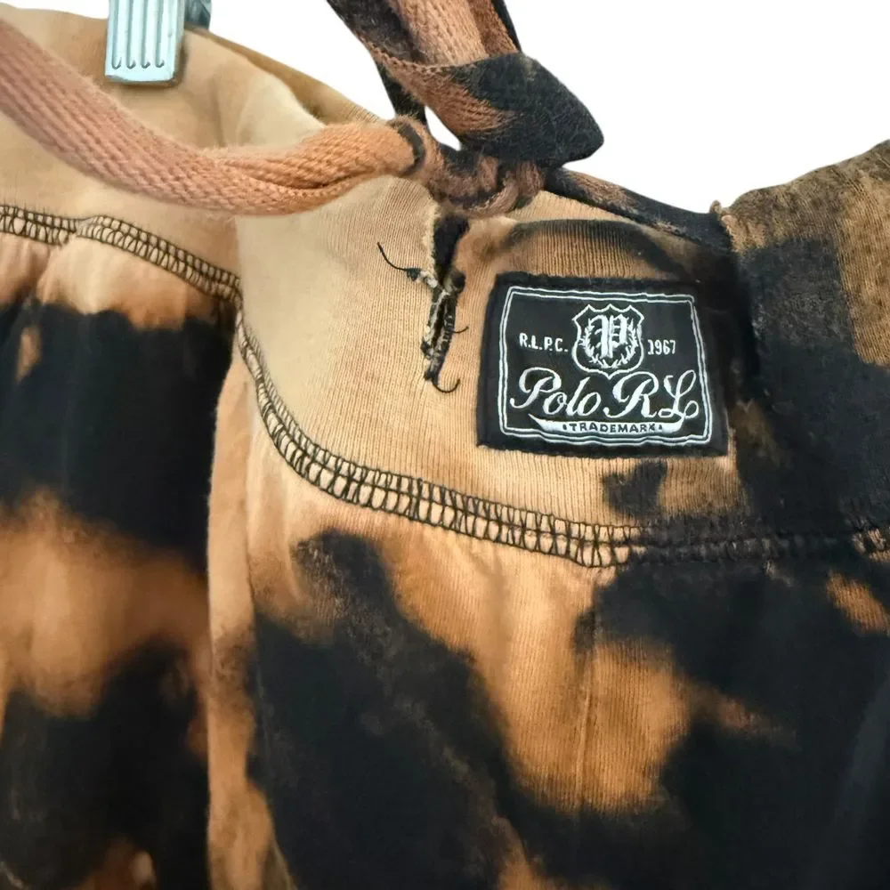Polo Ralph Lauren Sleepwear Custom Bleached Two Tone Spell Out Logo Men 1X Black